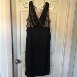 Motherhood Black Plunge Sheath Midi Dress